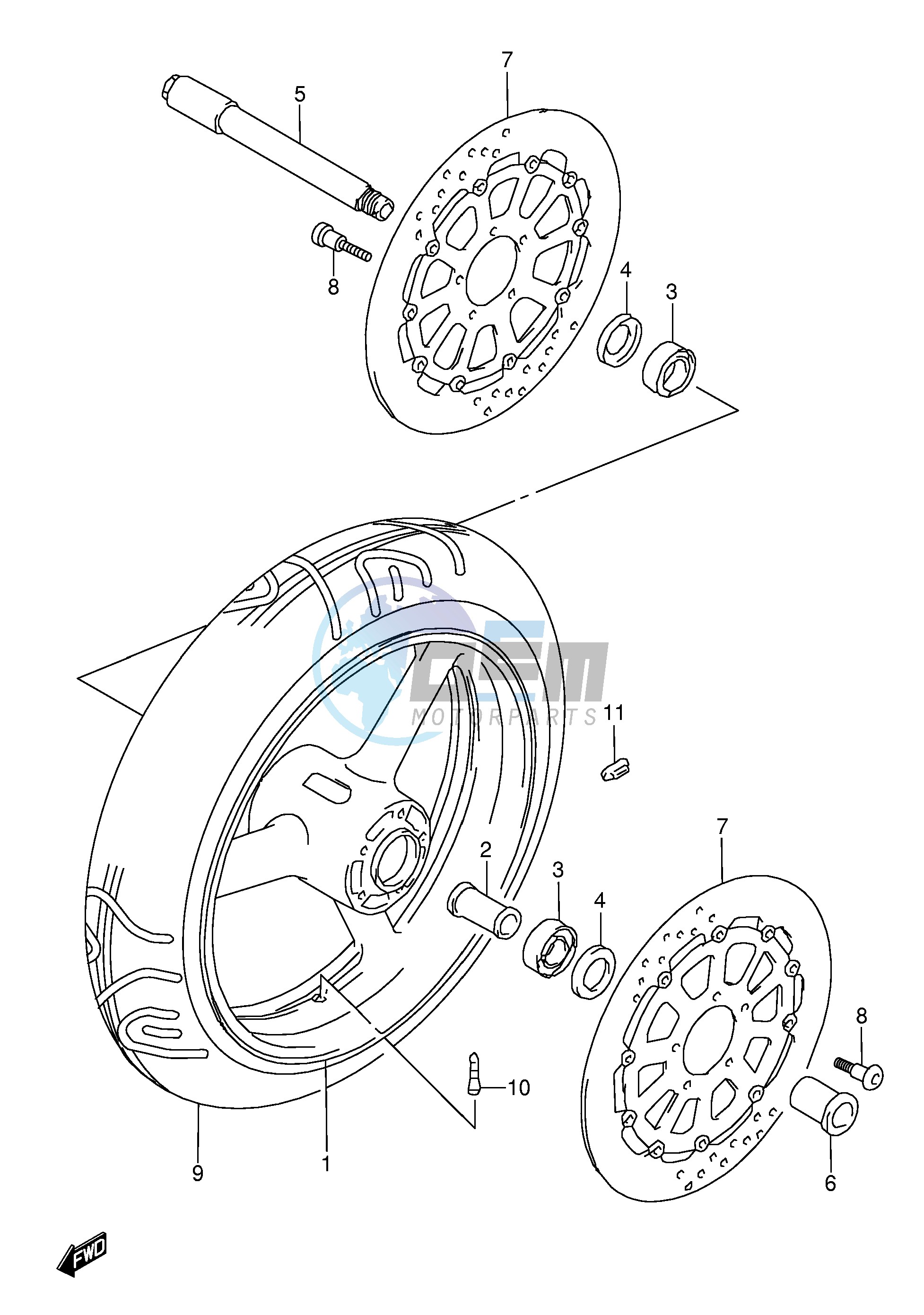 FRONT WHEEL (MODEL V)