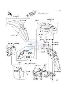 KLX250 KLX250SDF XX (EU ME A(FRICA) drawing Fenders