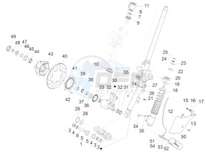 GTS 150 SUPER 4T 3V IE ABS E4 (EMEA) drawing Fork/steering tube - Steering bearing unit