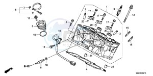 VFR1200FDC VFR1200F Dual Clutch E drawing CYLINDER HEAD (REAR)