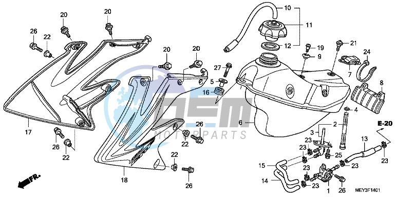 FUEL TANK (CRF450X8,9,B,C,D)