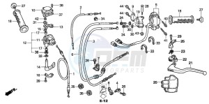 TRX450R drawing HANDLE LEVER/SWITCH/CABLE (TRX450R4,5)