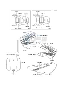 KX 65 A [KX65 MONSTER ENERGY] (A6F - A9FA) A8F drawing LABELS-- GREEN- --- A8F- -