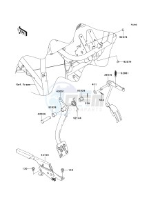 KAF 400 B [MULE 600] (B6F-B9F) B6F drawing BRAKE PEDAL_THROTTLE LEVER