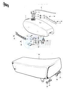 KX 450 drawing FUEL TANK_SEAT -- 74 KX 450- -