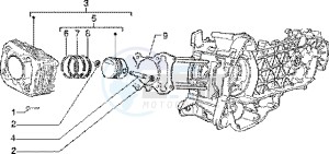 Liberty 125 Leader drawing Cylinder-piston-wrist pin assy