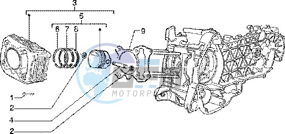 Cylinder-piston-wrist pin assy