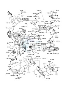 KRF 750 F [TERYX 750 4X4 NRA OUTDOORS] (F8F) C9FB drawing FRAME FITTINGS