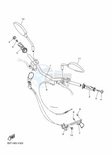 MT-03 MTN320-A (B6W4) drawing STEERING HANDLE & CABLE