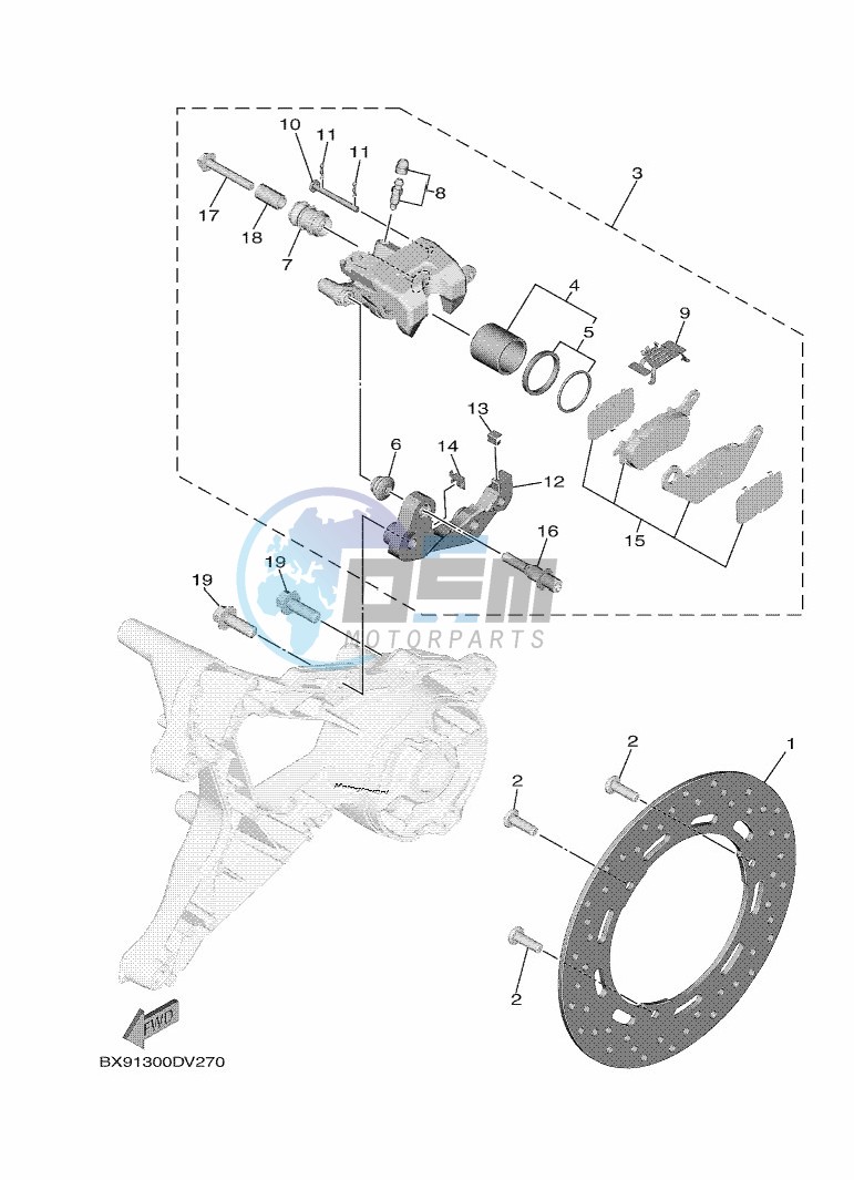 REAR BRAKE CALIPER