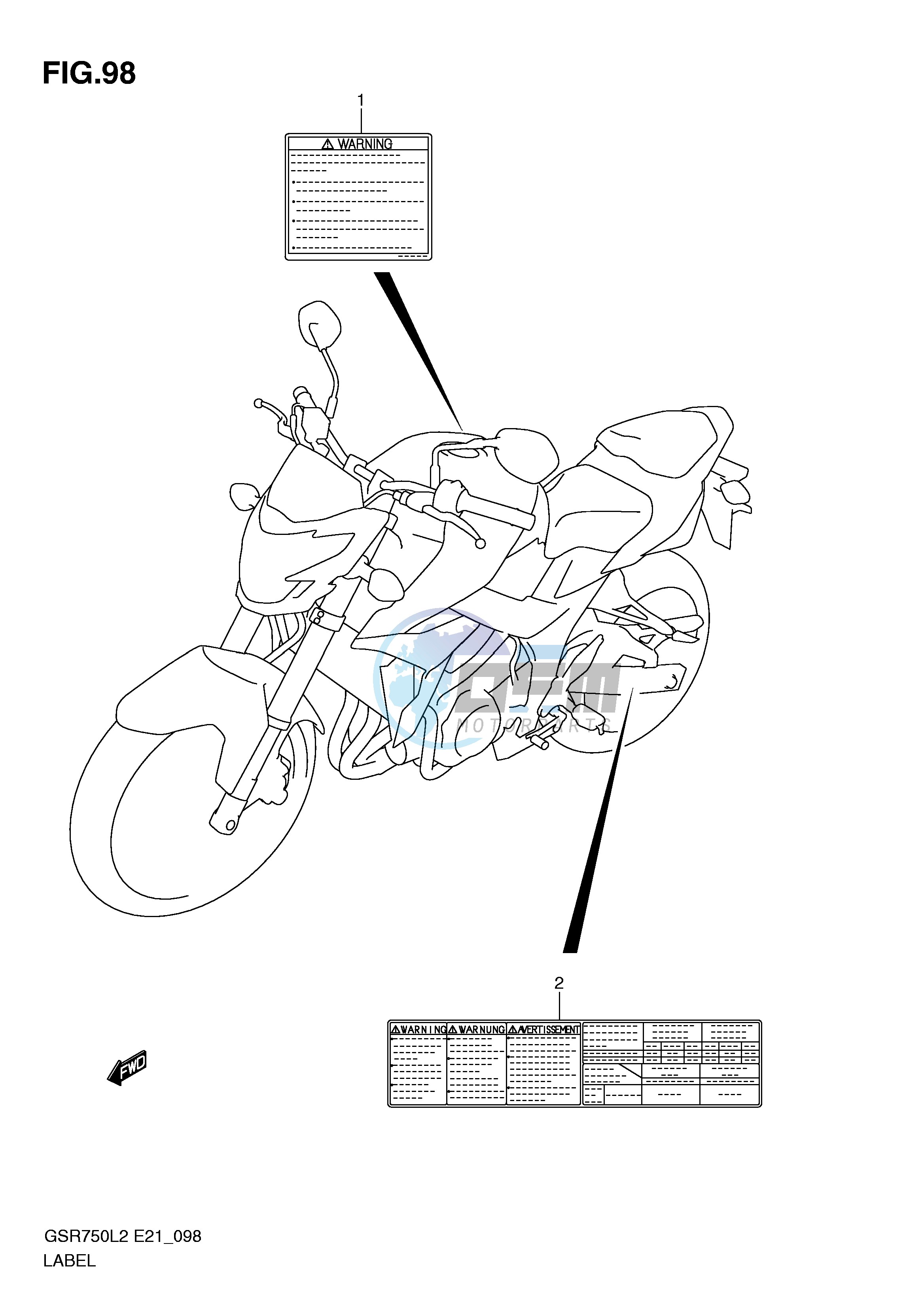 LABEL (GSR750AUEL2 E21)