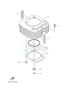 YFM350A YFM350TE GRIZZLY 350 2WD (B142 B143 B144) drawing CYLINDER