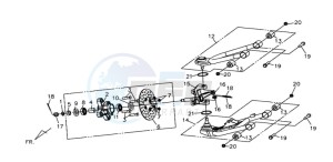 QUAD LANDER 300 drawing REAR FORK SUSPENSION