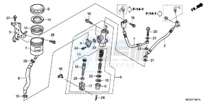 ST1300AE Pan Europoean - ST1300 UK - (E) drawing REAR BRAKE MASTER CYLINDER (ST1300A)