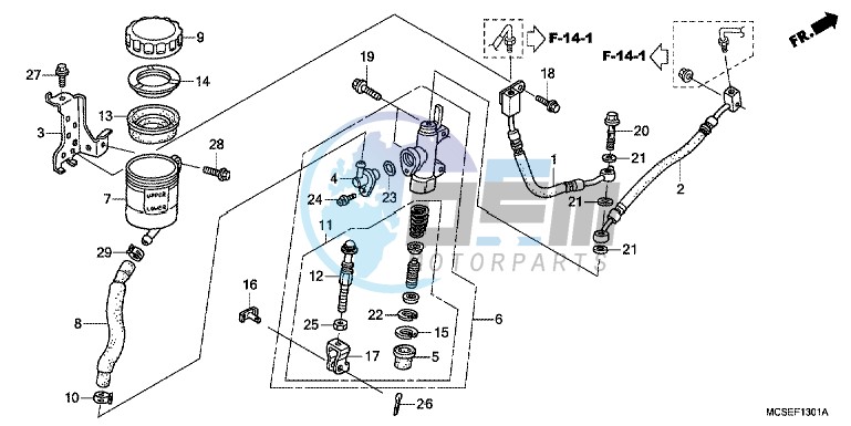 REAR BRAKE MASTER CYLINDER (ST1300A)