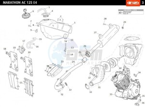 MARATHON-125-E4-AC-WHITE drawing TANK-EXHAUST-COMPLET ENGINE