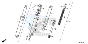 SH125ASE SH125AS UK - (E) drawing FRONT FORK