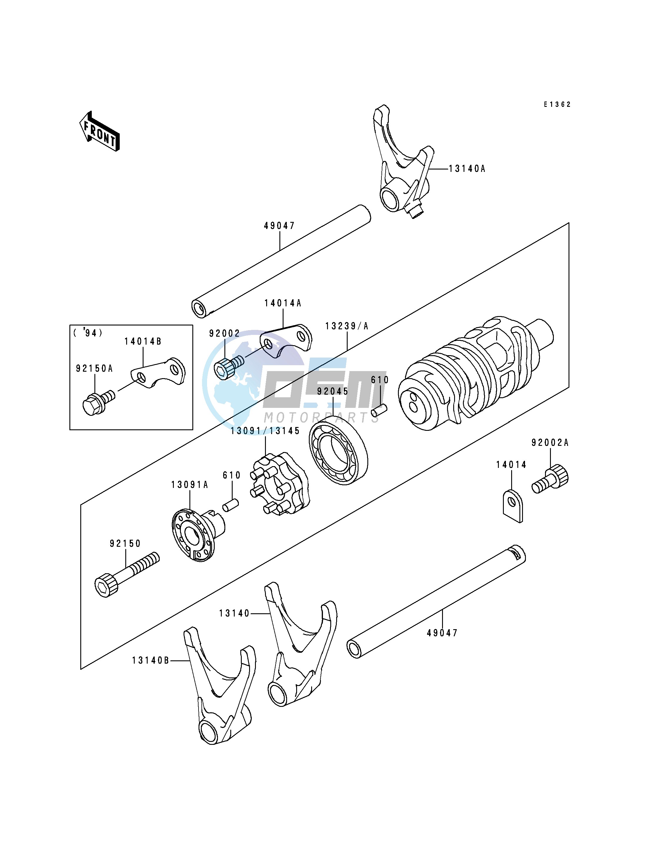 GEAR CHANGE DRUM_SHIFT FORK-- S- -