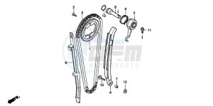 SLR650 drawing CAM CHAIN/TENSIONER