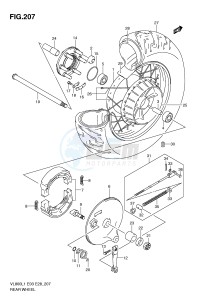 VL800 (E3-E28) VOLUSIA drawing REAR WHEEL (VL800TL1 E3)