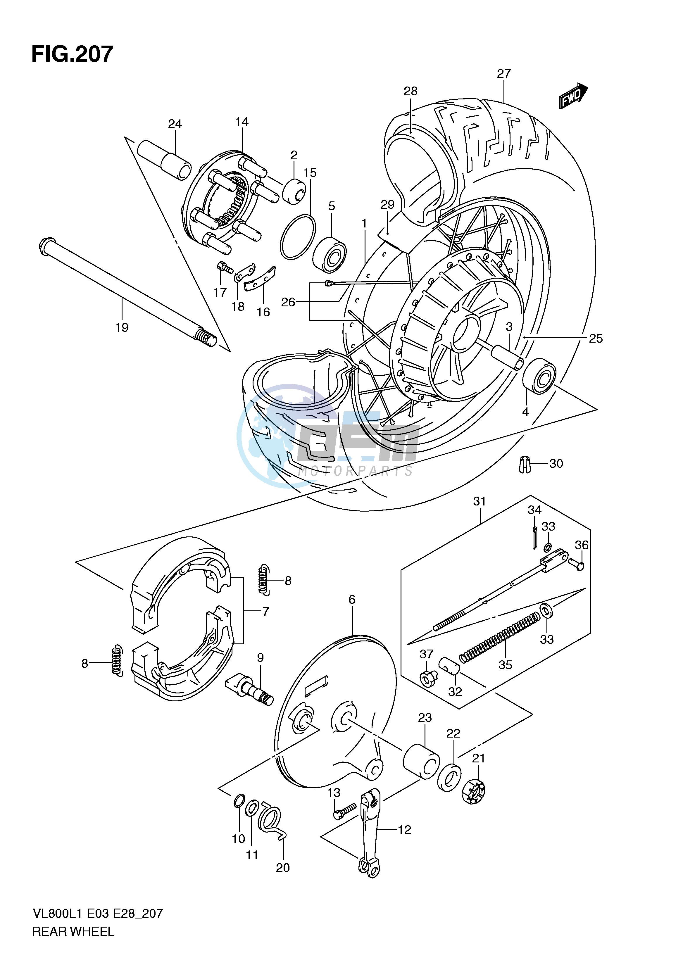 REAR WHEEL (VL800TL1 E3)