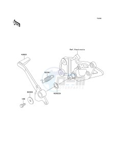 EX 500 D [NINJA 500R] (D10-D12) [NINJA 500R] drawing BRAKE PEDAL_TORQUE LINK