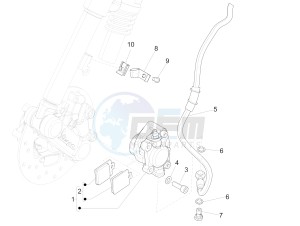 PRIMAVERA 125 4T 3V IGET IE ABS-NOABS E2-E4 (APAC) drawing Brakes pipes - Calipers