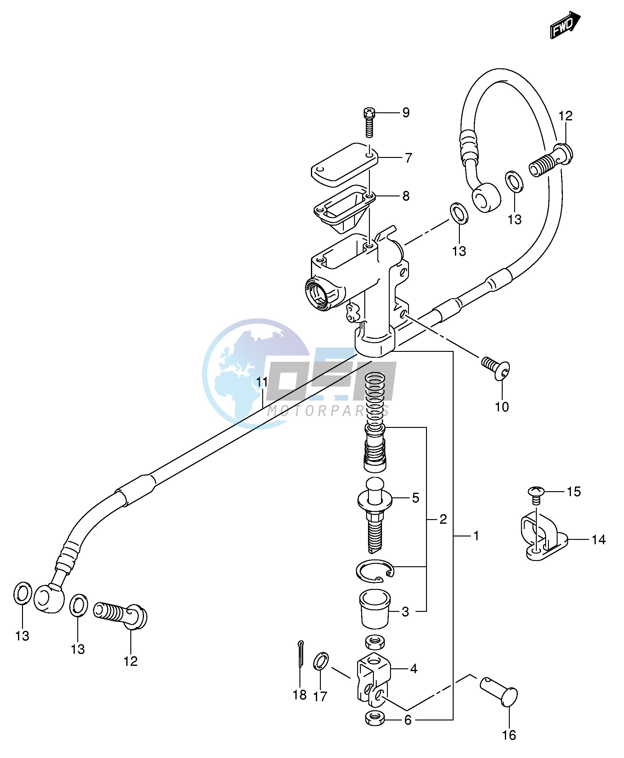 REAR MASTER CYLINDER (MODEL K5 K6)