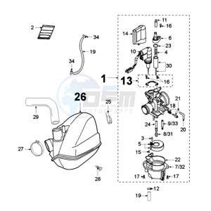 LUDIX 12 RL2 drawing CARBURETTOR