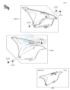 KX85 KX85CJF EU drawing Side Covers