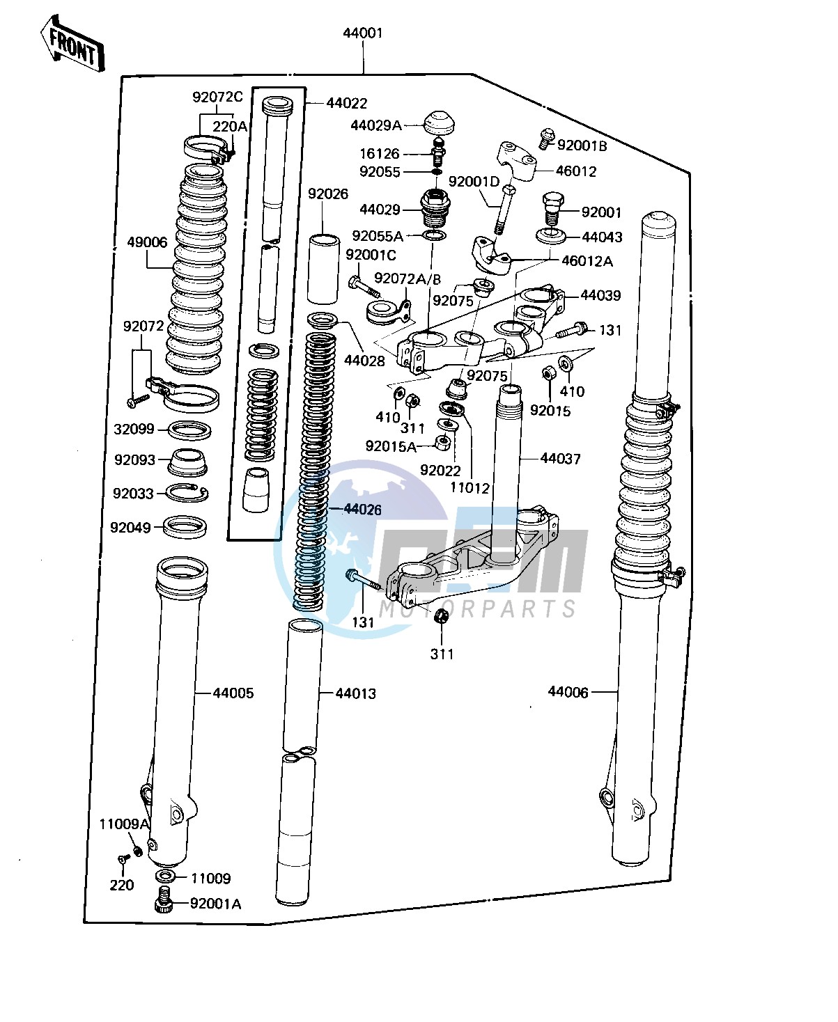 FRONT FORK -- 82 KDX250-B2- -