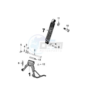 FIGHT 3 E 4T drawing REAR SHOCK AND STAND