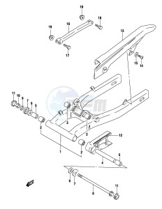 GS500 (P19) drawing REAR SWINGING ARM (MODEL K4)