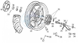 ATLANTIS BULLET - 50 cc VTHAL4AE2 2T AC drawing Rear wheel (Positions)