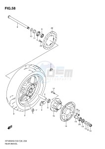 SFV650 (E3-E28) Gladius drawing REAR WHEEL (SFV650K9 L0)