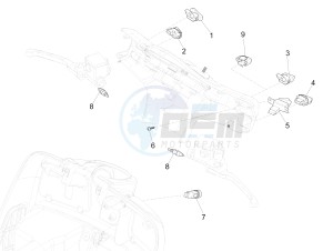 GTS Super 150 ie 4T 3V (APAC) (Au, Ex, Jp, Ri, T, V) drawing Selectors - Switches - Buttons