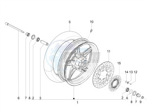 BEVERLY 350 ST 4T 4V IE ABS E4 (NAFTA) drawing Front wheel