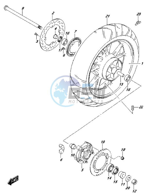 REAR WHEEL (DL650AUEL7 E21)