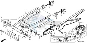 CBR500RF CBR500R UK - (E) drawing SWINGARM