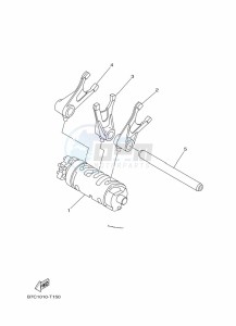 XT250 (B7C3) drawing SHIFT CAM & FORK