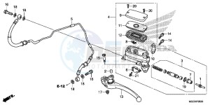 CB1100CAH UK - (E) drawing CLUTCH MASTER CYLINDER