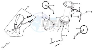 MIO 100 drawing DASHBOARD / MIRRORS / SPEEDOMETER COVER