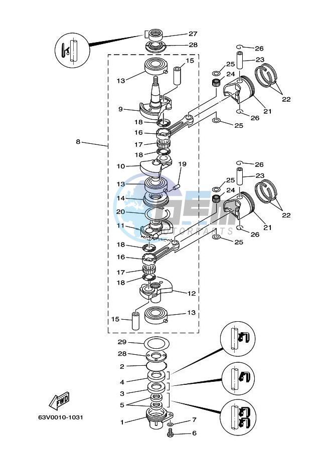 CRANKSHAFT--PISTON