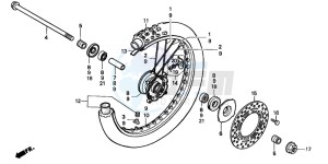 CR80RB drawing FRONT WHEEL