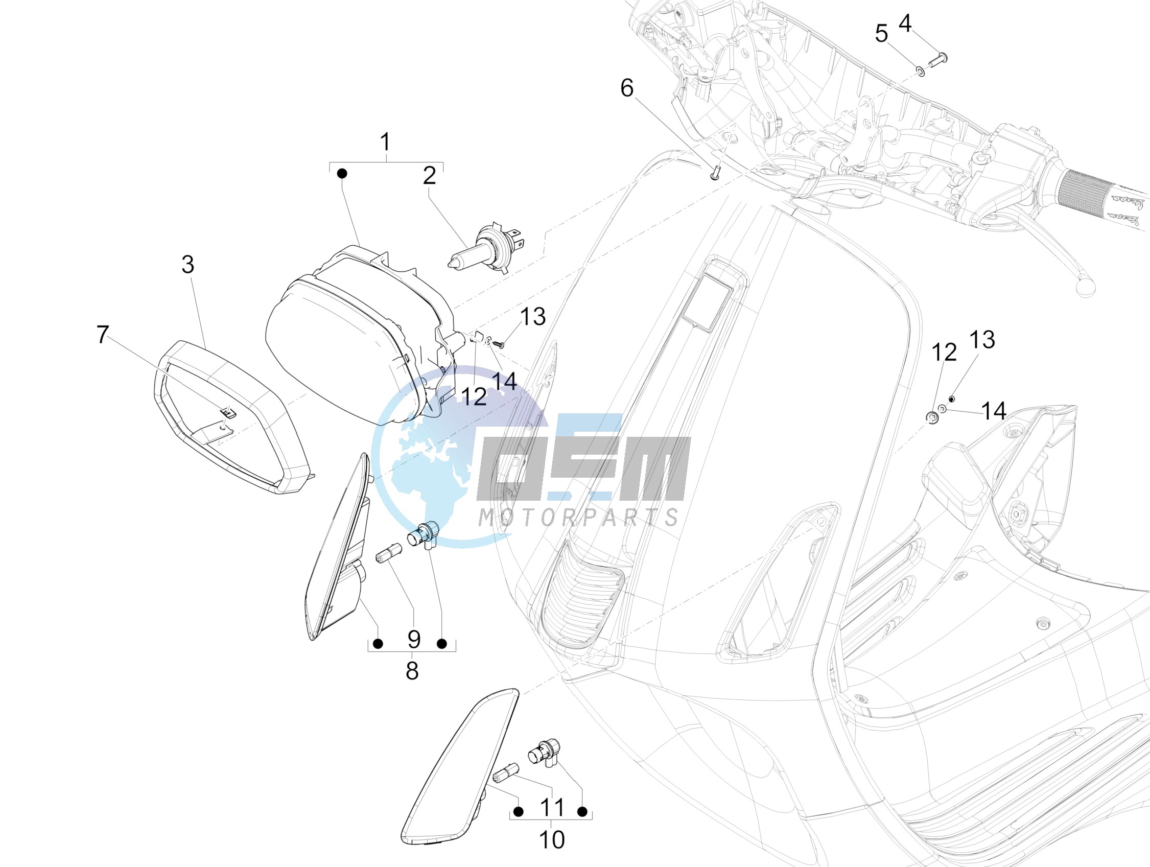 Front headlamps - Turn signal lamps