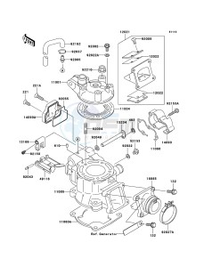 KX85_/_KX85_II KX85ABF EU drawing Cylinder Head/Cylinder