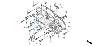 CRF150R CRF150R drawing R. CRANKCASE COVER