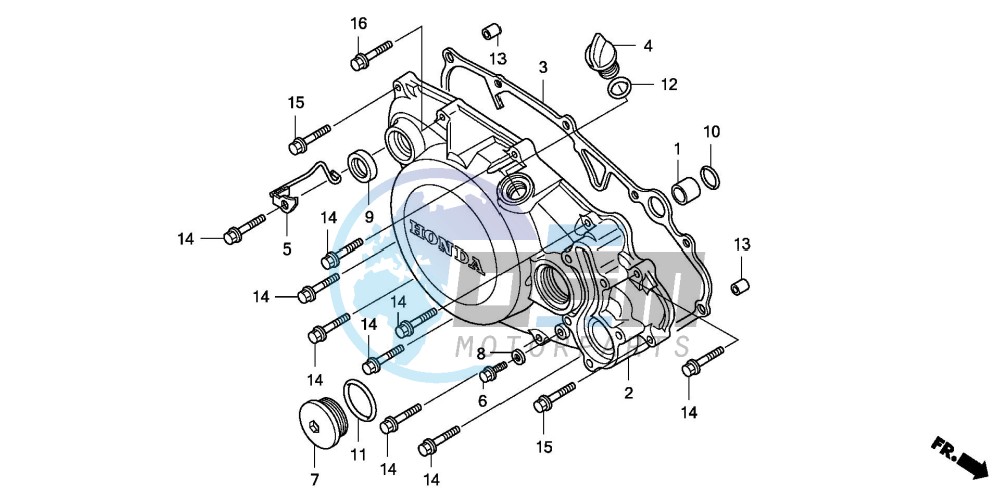 R. CRANKCASE COVER