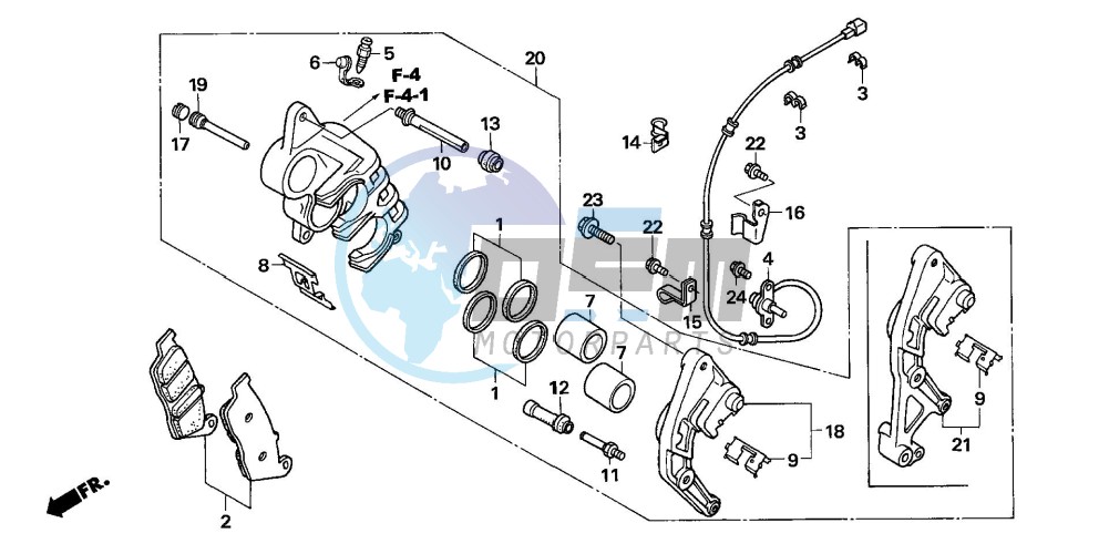 FRONT BRAKE CALIPER (R.) (CBF600S6,8/SA6/N6,8/NA6)