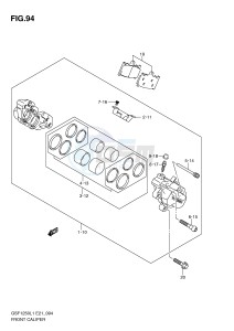 GSF1250 (E21) Bandit drawing FRONT CALIPER (GSF1250AL1 E24)